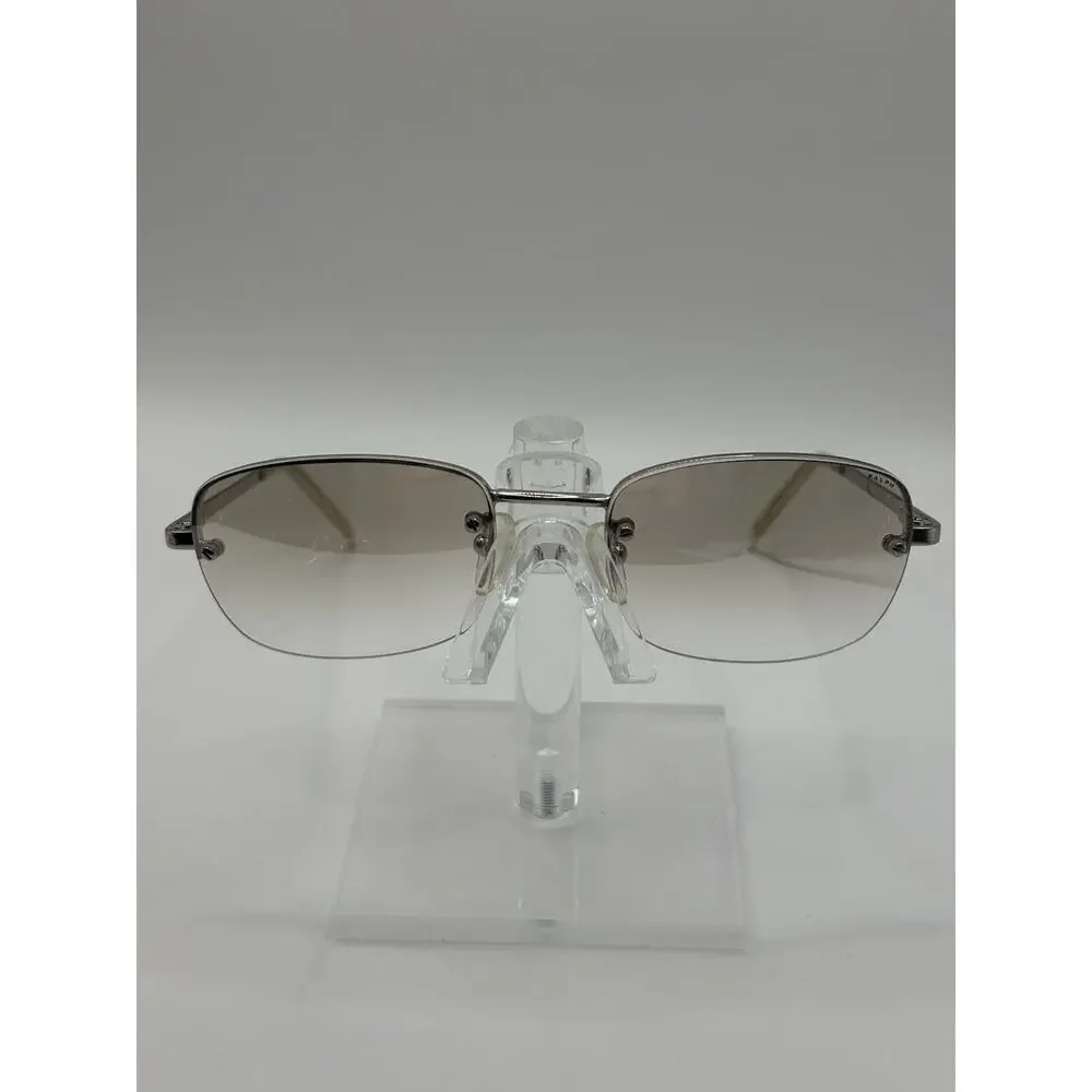 Ralph Lauren 973/S 010 Clear Silver Semi Rimless Sunglasses Vintage Y2K 52-18